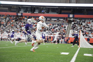 Syracuse recorded 28 goals against Holy Cross, with 13 different players scoring. 